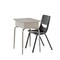 Emma and Oliver Jacobs Desk/Chair Set with Metal Open Front Storage Box, Desktop, Metal Frame and Stackable Flex Comfort Classroom Chair